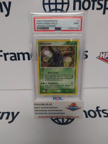 2004 POKEMON HIDDEN LEGENDS HERACROSS HOLO #7 PSA 9!