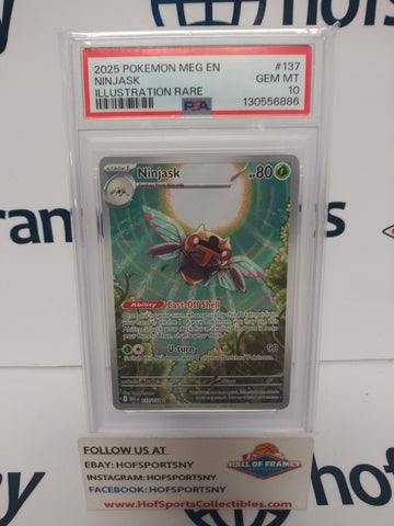 2025 POKEMON MEGA EVOLUTION NINJASK ILLUSTRATION RARE #137 PSA 10!