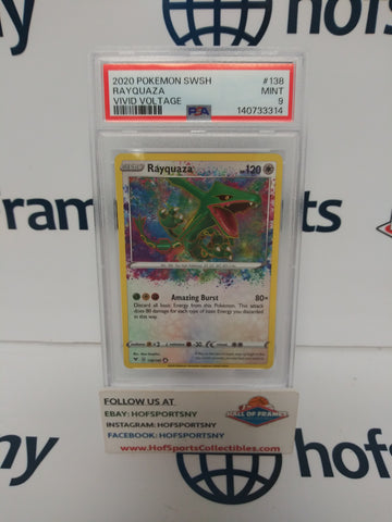 2020 POKEMON SWORD SHIELD VIVID VOLTAGE RAYQUAZA #138 PSA 9!