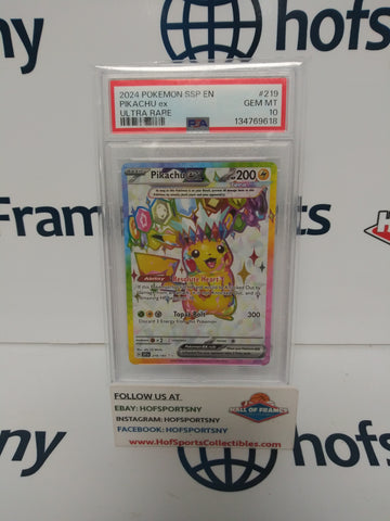 2024 POKEMON SCARLET VIOLET SURGING SPARKS PIKACHU EX #219 PSA 10!