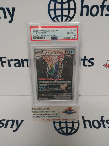 2025 POKEMON MEGA EVOLUTION CLAWITZER IR #141 PSA 10!