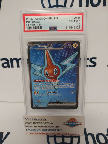2025 POKEMON MEGA EVOLUTION PFL ROTOM EX UR #111 PSA 10!