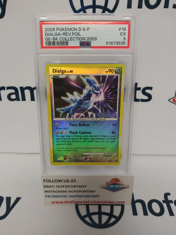 2008 POKEMON DIAMOND PEARL PLATINUM DIALGA REVERSE FOIL #16 PSA 5!