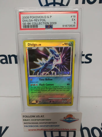 2008 POKEMON DIAMOND PEARL PLATINUM DIALGA REVERSE FOIL #16 PSA 5!