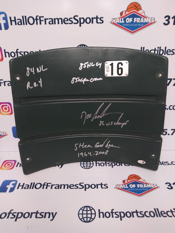 Dwight "Doc" Gooden Autographed Authentic GREEN Shea Stadium Seat Back #16 w/ Multi Inscr (JSA)