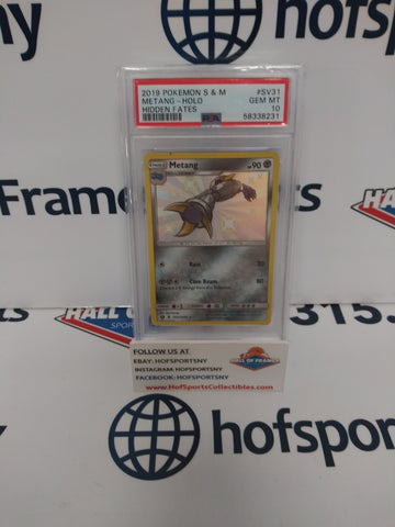 2019 POKEMON SUN & MOON METANG HIDDEN FATES #SV31 PSA 10!