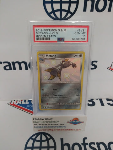 2019 POKEMON SUN & MOON METANG HIDDEN FATES #SV31 PSA 10!