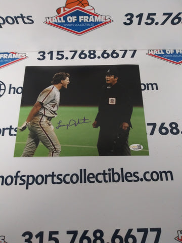 LENNY DYKSTRA PHILLIES SIGNED 8X10 PHOTO - JSA COA