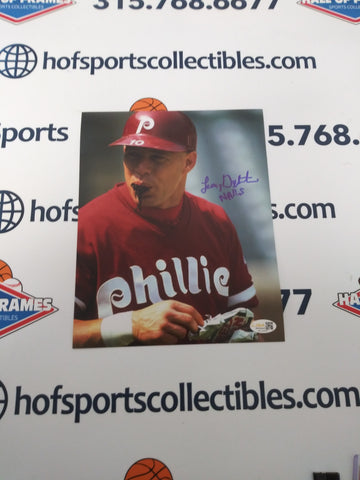 LENNY DYKSTRA PHILLIES SIGNED 8X10 INSCRIBED PHOTO - JSA COA