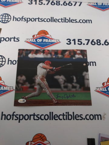 LENNY DYKSTRA PHILLIES SIGNED 8X10 PHOTO - JSA COA