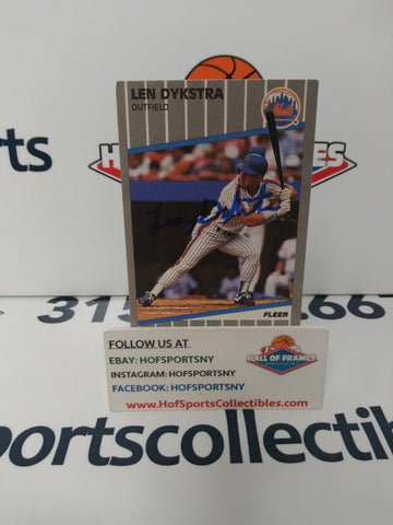 LENNY DYKSTRA SIGNED 1989 FLEER CARD (GTP)