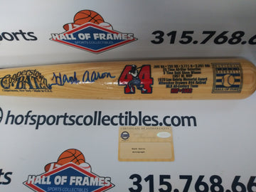 HANK AARON SIGNED COOPERSTOWN HOF CAREER BAT - BRAVES - STEINER COA