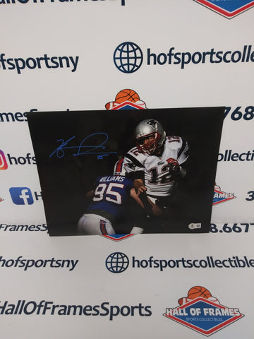 KYLE WILLIAMS BUFFALO BILLS SIGNED SPOTLIGHT SACKING BRADY BLUE INK 11X14 BECKETT COA