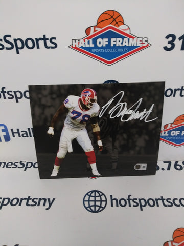 BRUCE SMITH SIGNED BUFFALO BILLS 8X10 SPOTLIGHT WHITE INK BECKETT COA