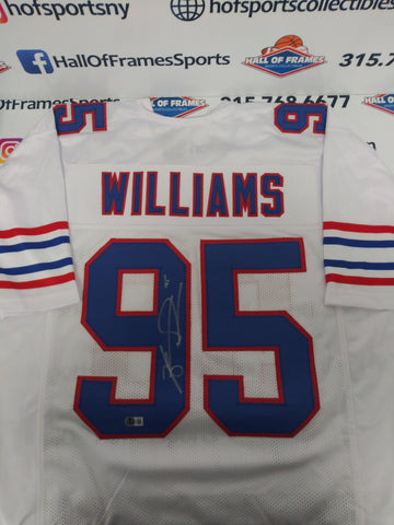 KYLE WILLIAMS Signed WHITE THROWBACK Custom Bills Jersey BECKETT COA