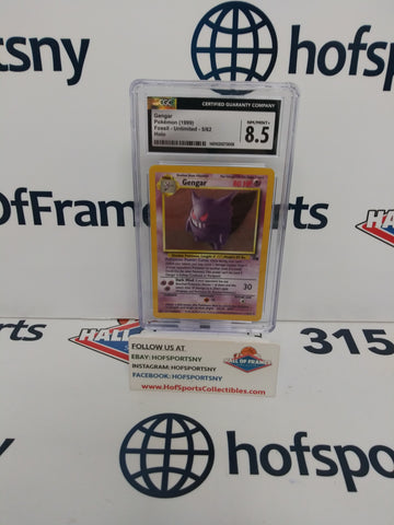 1999 POKEMON FOSSIL UNLIMITED GENGAR HOLO 5/62 CGC 8.5!