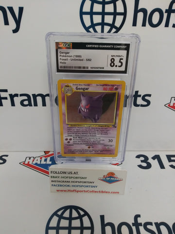 1999 POKEMON FOSSIL UNLIMITED GENGAR HOLO 5/62 CGC 8.5!