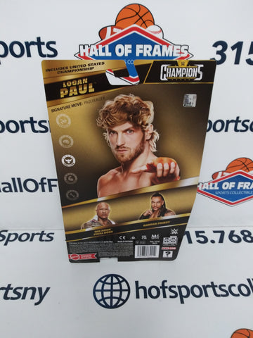 LOGAN PAUL WWE MATTEL MAIN EVENT SERIES CHAMPIONS ACTION FIGURE WITH BELT!