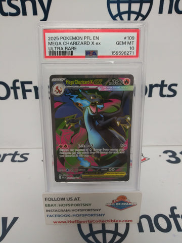 2025 POKEMON PHANTASMAL FLAMES MEGA CHARIZARD X EX UR #109 PSA 10!