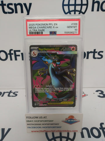 2025 POKEMON PHANTASMAL FLAMES MEGA CHARIZARD X EX UR #109 PSA 10!