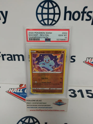 2020 POKEMON CHAMPIONS PATH MACHOP REVERSE FOIL #024 PSA 10!