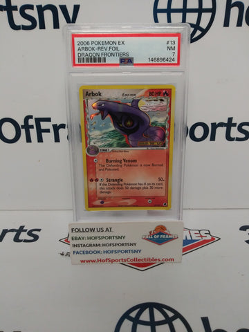 2006 POKEMON EX ARBOK- REV. FOIL DRAGON FRONTIERS #13 PSA 7!
