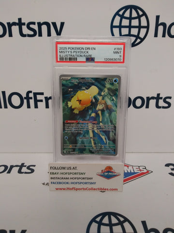 2025 POKEMON DESTINED RIVALS MISTY'S PSYDUCK ILLUSTRATION RARE #193 PSA 9!