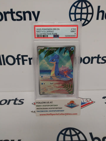 2025 POKEMON DESTINED RIVALS MISTY'S LAPRAS ILLUSTRATION RARE #194 PSA 9!