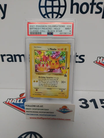 2021 POKEMON CELEBRATIONS BIRTHDAY PIKACHU #24 PSA 9!