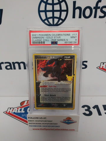 2021 POKEMON CELEBRATIONS UMBREON GOLD STAR #17 PSA 9!