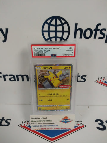 2018 POKEMON JAPAN SM PROMO PIKACHU HOLO DAIICHI PAN #291 PSA 8!
