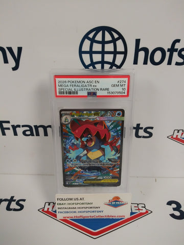 2026 POKEMON ASCENDED HEROES MEGA FERALIGATR EX SIR #274 PSA 10!