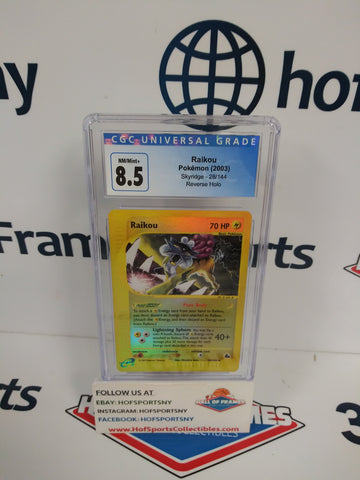 2003 POKEMON SKYRIDGE RAIKOU REVERSE HOLO #28 CGC 8.5!