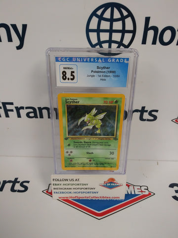 1999 POKEMON JUNGLE 1ST EDITION HOLO SCYTHER #10 CGC 8.5!