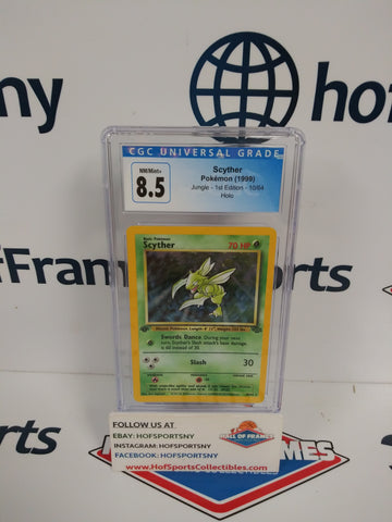 1999 POKEMON JUNGLE 1ST EDITION HOLO SCYTHER #10 CGC 8.5!