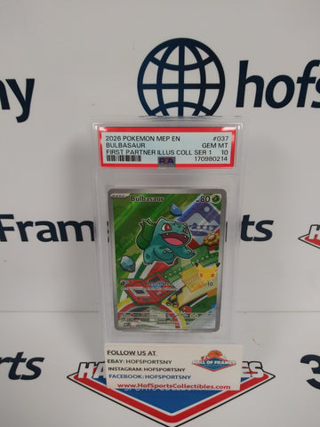 2026 POKEMON BULBASAUR FIRST PARTNER SERIES 1 #037 PSA 10!