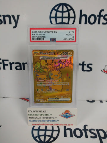 2025 POKEMON PRISMATIC EVOLUTIONS PIKACHU EX HYPER RARE PSA 8!