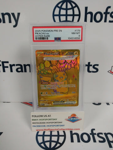2025 POKEMON PRISMATIC EVOLUTIONS PIKACHU EX HYPER RARE PSA 8!