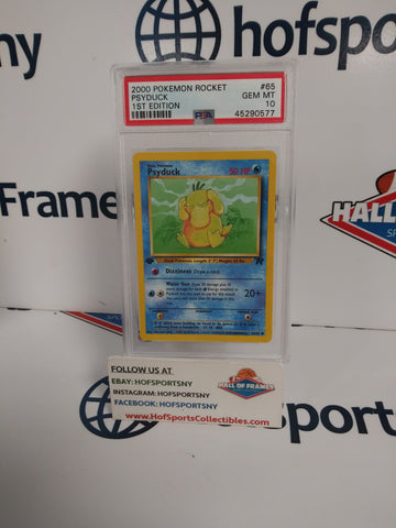 2000 POKEMON TEAM ROCKET PSYDUCK 1ST EDITION #65 NON HOLO PSA 10!