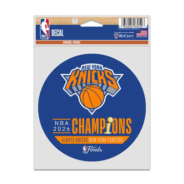 World Champions New York Knicks 2026 NBA Finals Champions Fan Decals 3.75" x 5"