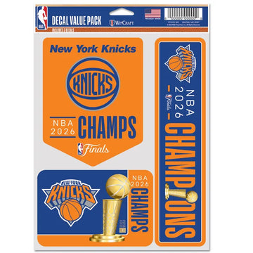 World Champions New York Knicks 2026 NBA Finals Champions Multi Use 3 Decal Fan Pack