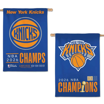 World Champions New York Knicks 2026 NBA Finals Champions Vertical Flag 2 Sided 28" x 40"