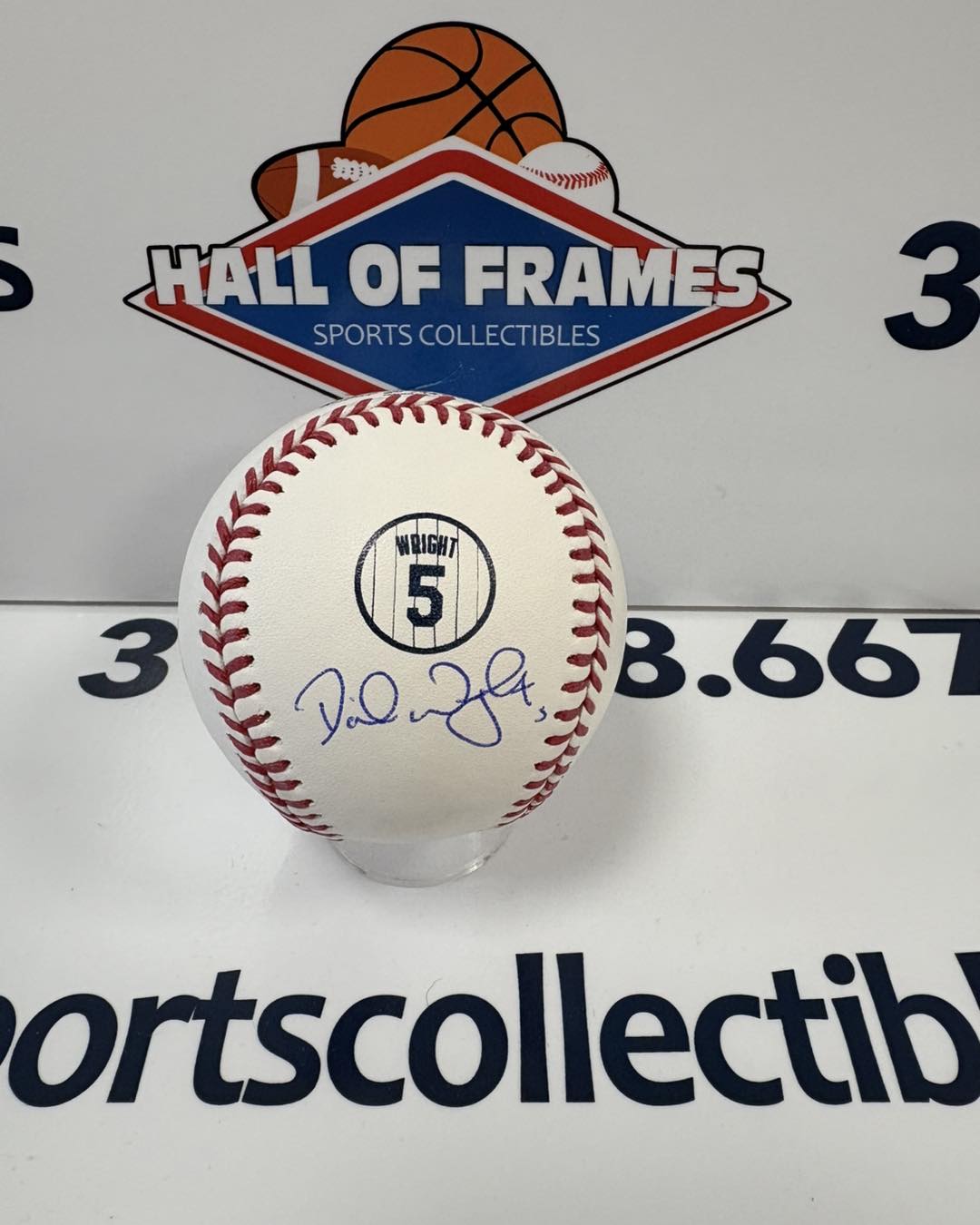 DAVID WRIGHT SIGNED #5 METS RETIREMENT BASEBALL - JSA COA