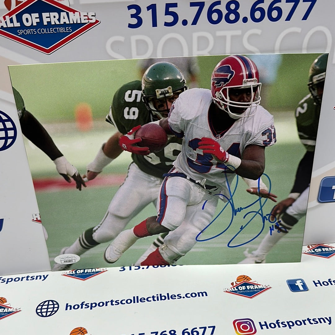 THURMAN THOMAS BILLS SIGNED 8X10 - JSA COA