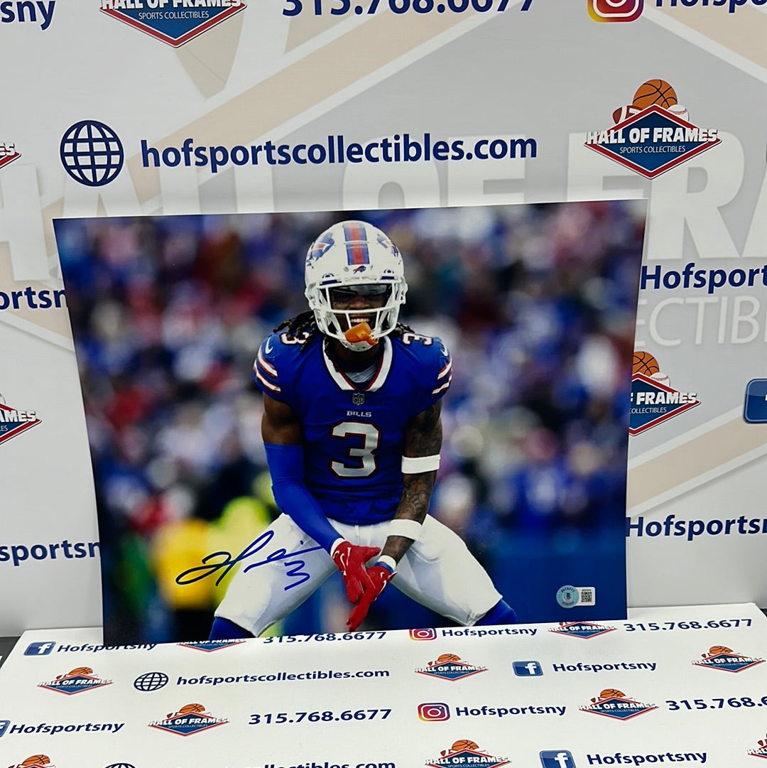 DAMAR HAMLIN SIGNED BUFFALO BILLS  11X14 PHOTO BAS COA