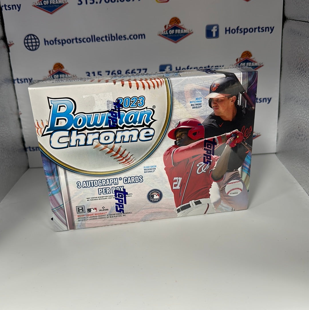 2023 BOWMAN CHROME HTA HOBBY BOX! 3 AUTOS!