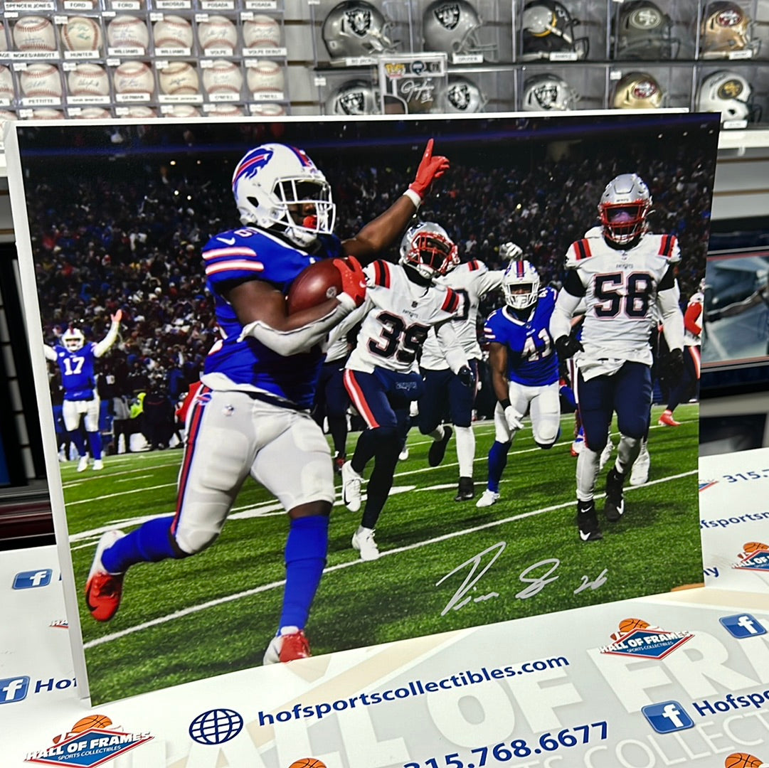 DEVIN SINGLETARY SIGNED BUFFALO BILLS  16X20 PHOTO - HOF COA