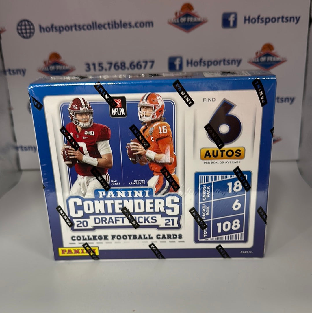 2021 PANINI CONTENDERS DRAFT PICKS FOOTBALL HOBBY BOX! 6 AUTOS!