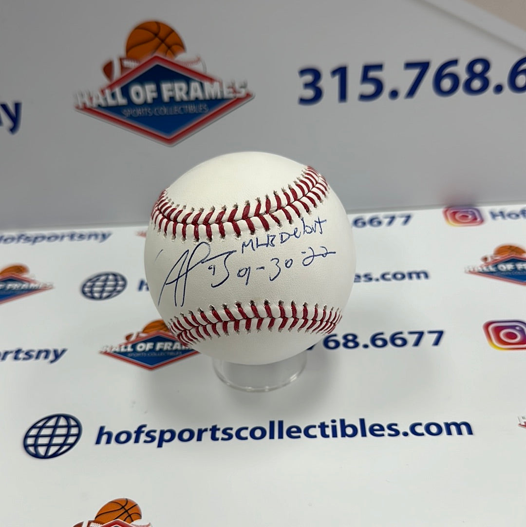 FRANCISCO ALVAREZ METS SIGNED BASEBALL INSC "MLB DEBUT" - BECKETT