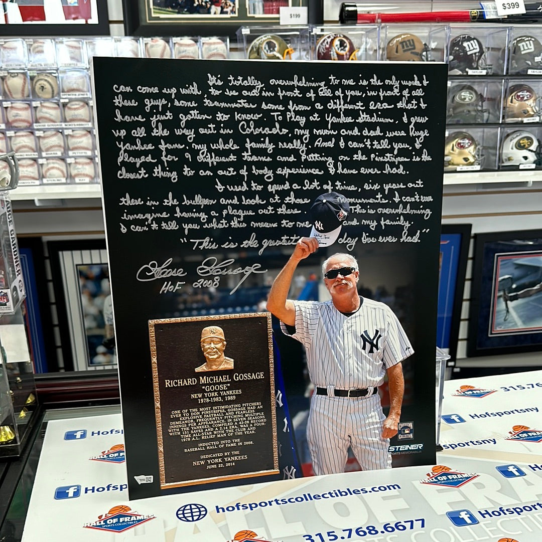 GOOSE GOSSAGE SIGNED STORY TELLERS 16X20 YANKEES PHOTO - HAND WRITTEN - STEINER